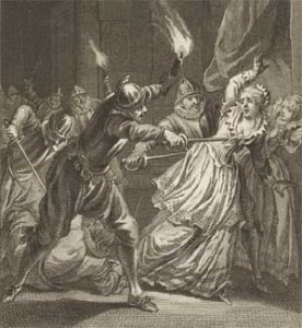 De Moord Op Aleida van Poelgeest. Gravure van Reinier Vinkeles en Jacobus Buys uit 1794.